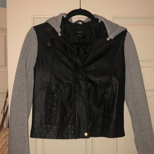 Sweatshirt leather jacket